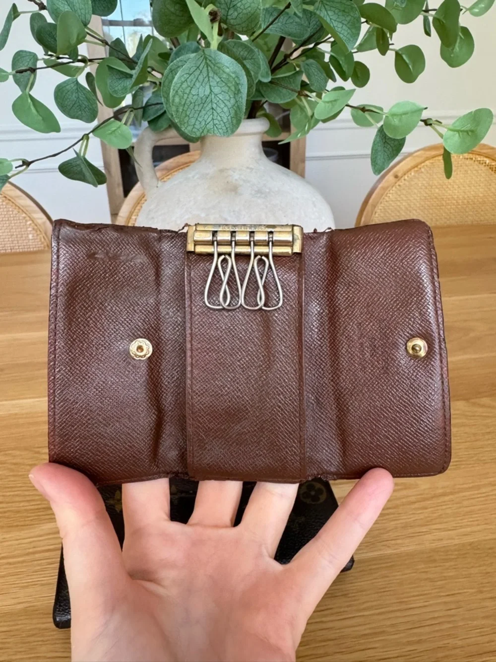✅AUTH✅SET OF LOUIS VUITTON WALLET ON A CHAIN+KEYHOLDER